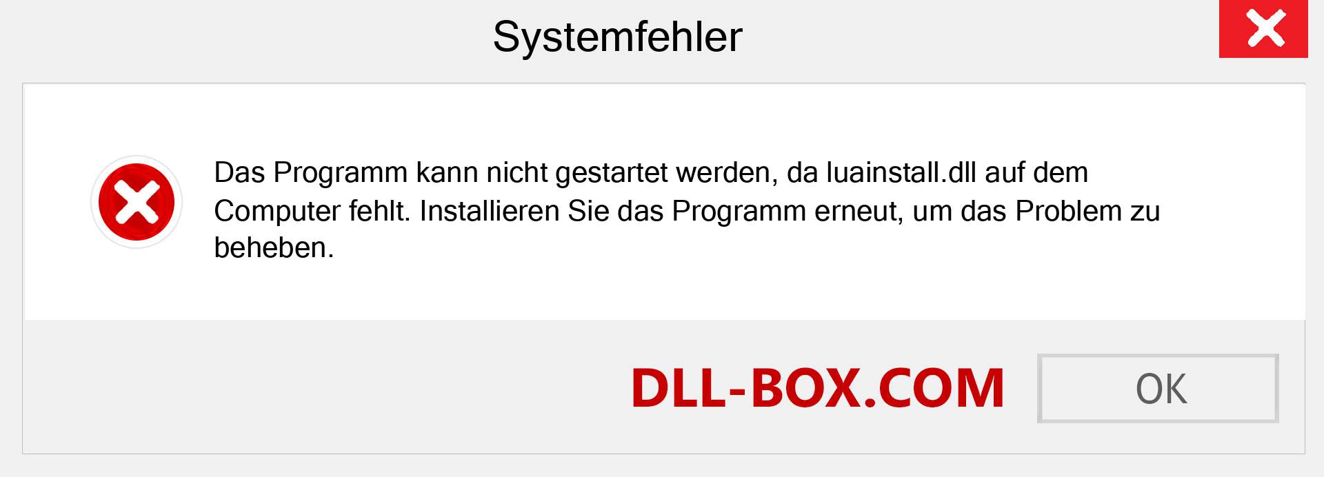 luainstall.dll-Datei fehlt?. Download für Windows 7, 8, 10 - Fix luainstall dll Missing Error unter Windows, Fotos, Bildern