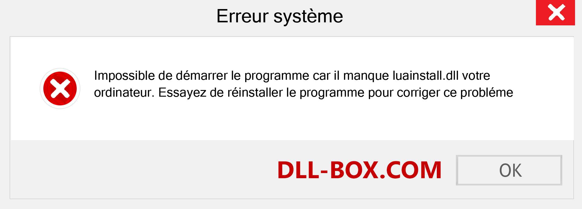 Le fichier luainstall.dll est manquant ?. Télécharger pour Windows 7, 8, 10 - Correction de l'erreur manquante luainstall dll sur Windows, photos, images