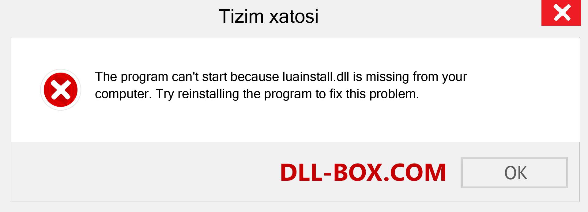 luainstall.dll fayli yo'qolganmi?. Windows 7, 8, 10 uchun yuklab olish - Windowsda luainstall dll etishmayotgan xatoni tuzating, rasmlar, rasmlar